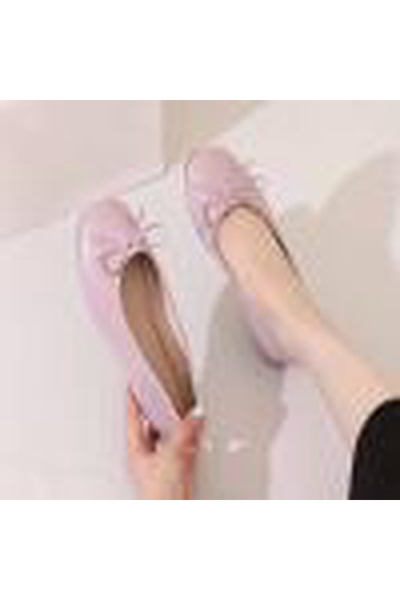 Women's Ballet Flats, Faux Leather Bow Loafers with Round Toe, French Style Slip On Work Shoes, Versatile All Season Casual Footwear Gift