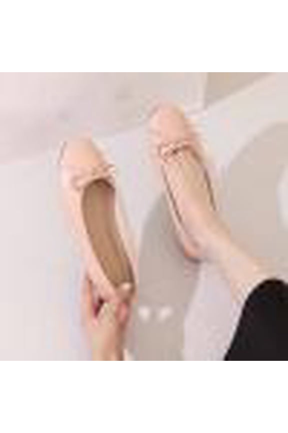 Women's Ballet Flats, Faux Leather Bow Loafers with Round Toe, French Style Slip On Work Shoes, Versatile All Season Casual Footwear Gift