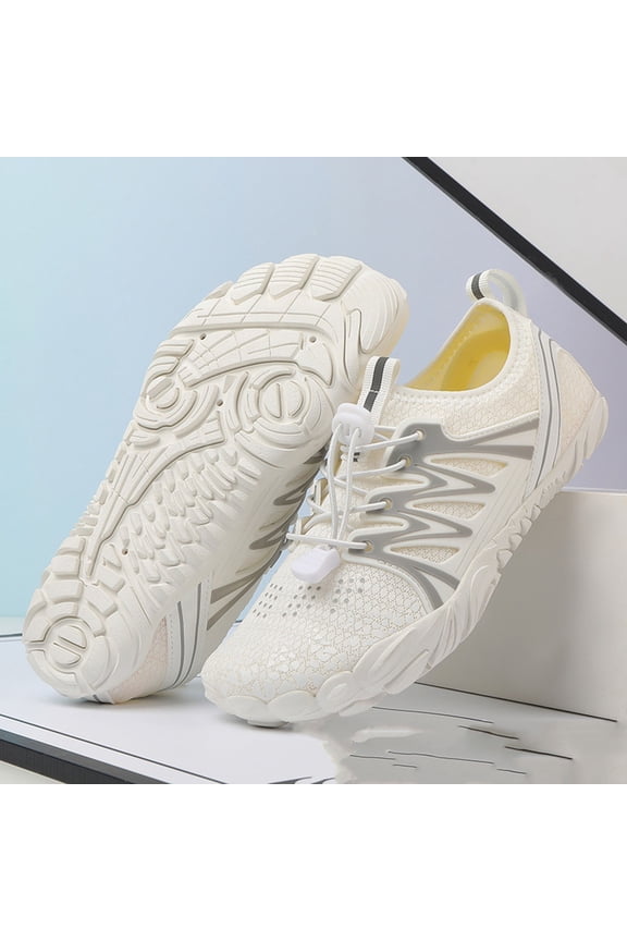 Women's Barefoot Five-Toe Water Shoes with Quick-Dry Breathable Mesh, Biomimetic Thin Sole for Natural Flexibility, Adjustable Drawstring Closure Secure Fit, Lightweight Aqua Socks Gift