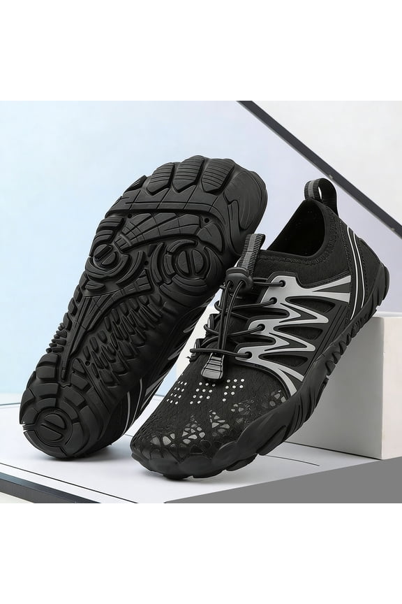 Women's Barefoot Five-Toe Water Shoes with Quick-Dry Breathable Mesh, Biomimetic Thin Sole for Natural Flexibility, Adjustable Drawstring Closure Secure Fit, Lightweight Aqua Socks Gift