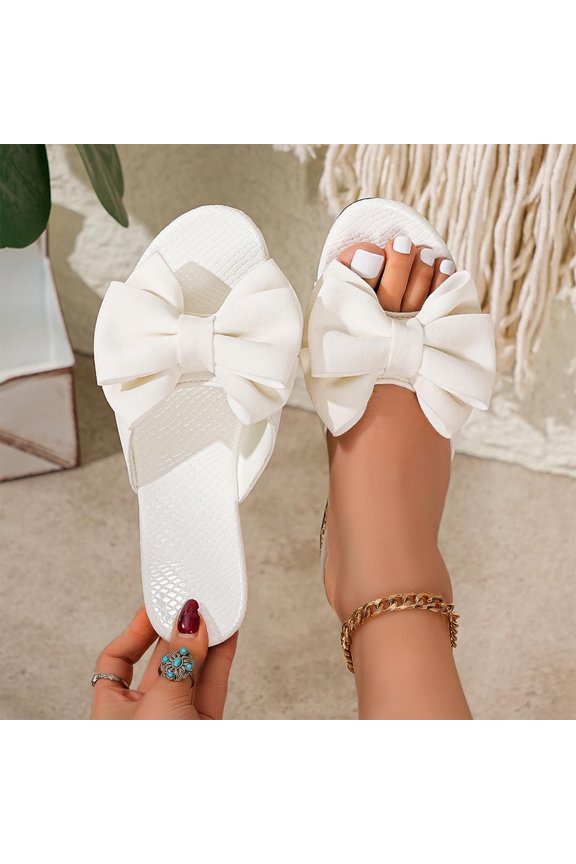 Women's Bow Detail Mary Jane Flats, Round Toe Suede Slippers with Adjustable Ankle Strap, Cushioned Insole Casual Shoes, Versatile Spring Summer Footwear Gift