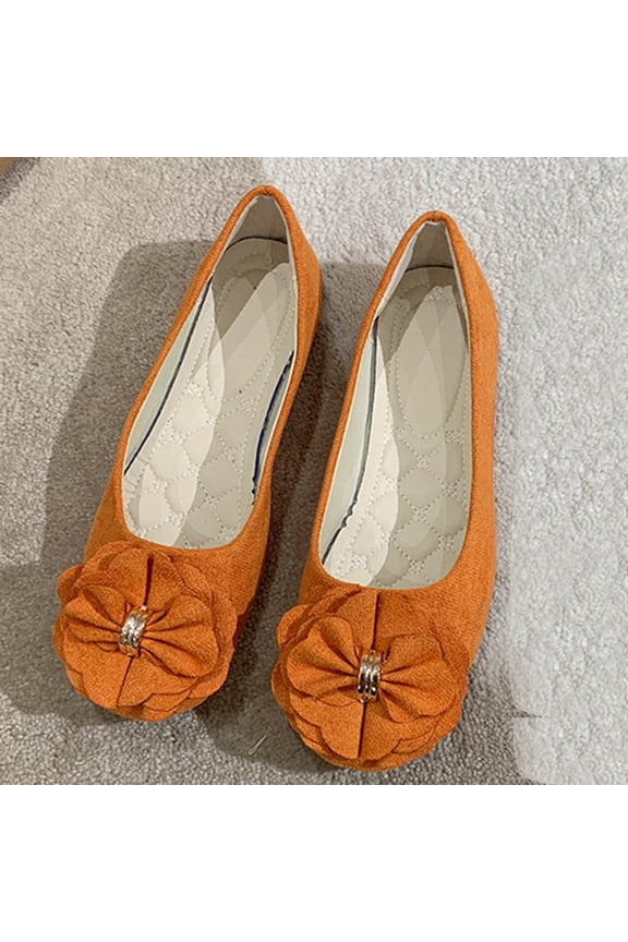 Women's Bow Floral Design Slip-On Loafers, Floral Print Ballet Shoes for Women, Comfortable Round Toe Casual Work Shoes Gift