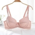 thumbnail image 1 of Xucatan Women's Bras Stitching Embroidery Thin Plus Size Bra Deep V Gathered Women's Underwear Gift, 1 of 7