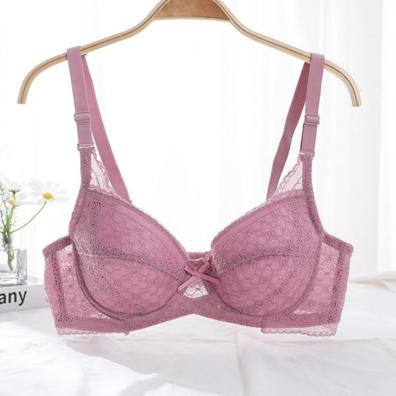 Xucatan Women's Bras Stitching Embroidery Thin Plus Size Bra Deep V Gathered Women's Underwear Gift