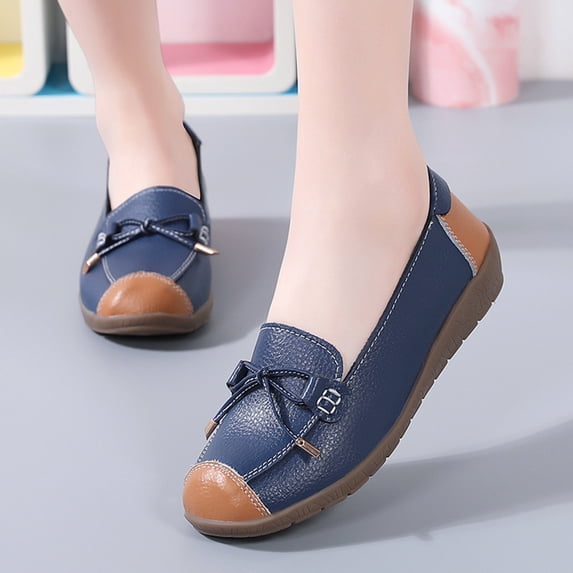 Xucatan Women's Classic Slip On Loafers, Soft Faux Leather Round Toe Flats, Cushioned Comfortable Casual Shoes for Office Daily Spring Gift