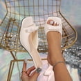 thumbnail image 1 of Xucatan Women's Clear Heel Mules, Peep Toe Bow Detail Slingback Pumps, Open Back Acrylic High Heels, Versatile Summer Evening Party Footwear Gift, 1 of 9