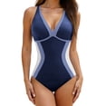 thumbnail image 1 of Xucatan Women's Color Block One Piece Swimsuit with Tummy Control and Crisscross Back Straps, Figure Flattering Shapewear Bathing Suit with Removable Cups for Beach Pool Vacation Gift, 1 of 8