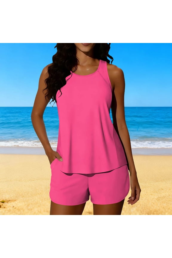 Women's Color Block Off Shoulder Tankini Swimsuits Two Piece with Removable Pads Push Up Tops, High Waisted Bottoms Tummy Control Swimwear Modest Bathing Suits Summer Beach Vacation Gift