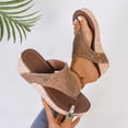 thumbnail image 1 of Xucatan Women's Cork Wedge Slippers, Breathable Perforated Thong Sandals with Adjustable Strap, Cushioned Platform House Shoes Gift, 1 of 9