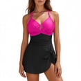 thumbnail image 1 of Xucatan Women's Crisscross Ruched Swim Dress with Underwire Support and Removable Pads, Tummy Control One Piece Swimsuit with Built In Bottom for Beach Pool Vacation Gift, 1 of 9