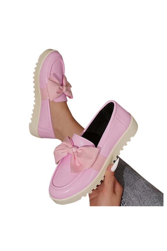 Women's Cute Bowknot Design Loafers, Trending Shoes, Fashionable Solid Color Slip on Loafers for Daily Wear, Casual Comfortable Shoes for Daily Wear, Office Walking Footwear Gift
