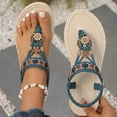 thumbnail image 1 of Xucatan Women's Embroidered Bohemian Sandals, Floral Thong Flat Shoes with Ankle Strap, Woven Rope Sole Casual Summer Footwear, Lightweight Design for Beach Vacation Daily Gift, 1 of 9