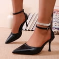 thumbnail image 1 of Xucatan Women's Fashionable Pointed Toe High Heels with Adjustable Buckle Ankle Strap, Slender Stiletto Heel for Leg Elongating Effect, Rhinestone Embellished Dress Shoes for Party Wedding Work Gift, 1 of 9