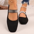 thumbnail image 1 of Xucatan Women's Fashionable Velvet Mary Jane Flats with Rhinestone Embellished Strap, Pointed Toe Slip-On Shoes with Cushioned Insole, Flexible Non-Slip Sole Comfortable Flats Gift, 1 of 9