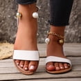 thumbnail image 1 of Xucatan Women's Flat Ankle Strap Sandals, Adjustable Buckle Wide Band Summer Shoes, Elastic Heel Support Low Heel Footwear, Versatile Solid Color Design for Spring Outdoor Gift, 1 of 9