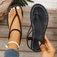 thumbnail image 1 of Xucatan Women's Flat Sandals, Faux Leather Straps with Adjustable Ankle Buckle, Lightweight Boho Inspired Casual Footwear for Spring Summer Gift, 1 of 8