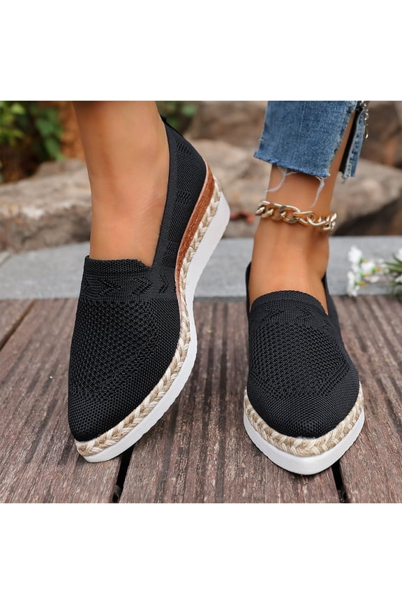 Women's Flats Breathable Knit Pointed Flats Loafers Shoes,Work Flats Office Shoes Comfortable Flexible Mule Shoes Ballet Flats Slip On Dress Shoes Gift