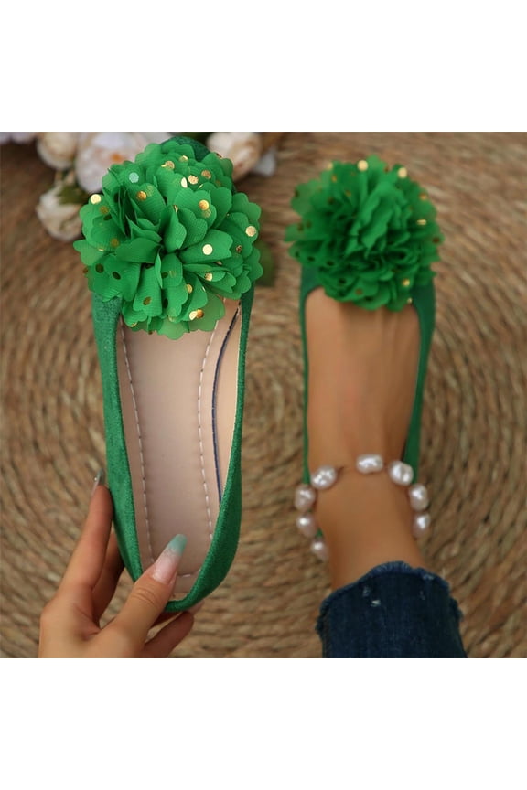 Women's Floral Applique Loafers, Embroidered Flower Round Toe Flat Shoes with Quilted Insole, Soft Sole Casual Slip On Footwear, Versatile Dressy Design for Spring Summer Daily Gift