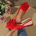 thumbnail image 1 of Xucatan Women's Floral Pointed Toe Flat Sandals, Slingback Strap Dressy Footwear, Plus Size Casual Summer Shoes, Comfortable Design for Daily Outdoor Wear Gift, 1 of 9