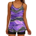 thumbnail image 1 of Xucatan Women's Floral Print One Piece Swimsuit Sheer Mesh Ruched Tummy Control Monokini, V Neck Twist Front Full Coverage Swimwear Long Torso Fit Plus Size Summer Cruise Gift, 1 of 7