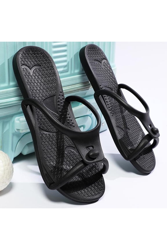 Women's Foldable Flip Flops, Portable Travel Thong Sandals with Massage Textured Insole, Soft EVA Non Slip Sole, Lightweight Beach Slippers for Spring Summer Vacation Gift
