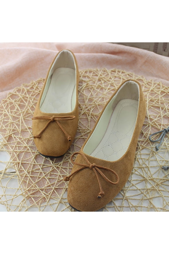 Women's French Bowknot Flats with Candy Colors, Soft Faux Leather Slip On Shoes with Shallow Mouth, Breathable Comfortable Flats for Spring Walking and Daily Wear Gift