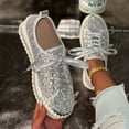 thumbnail image 1 of Xucatan Women's Glitter Sparkly Fashion Rhinestone Sneakers Casual Non Slip Comfortable Platform Shoes Wedding Walking Shoes Gift, 1 of 8