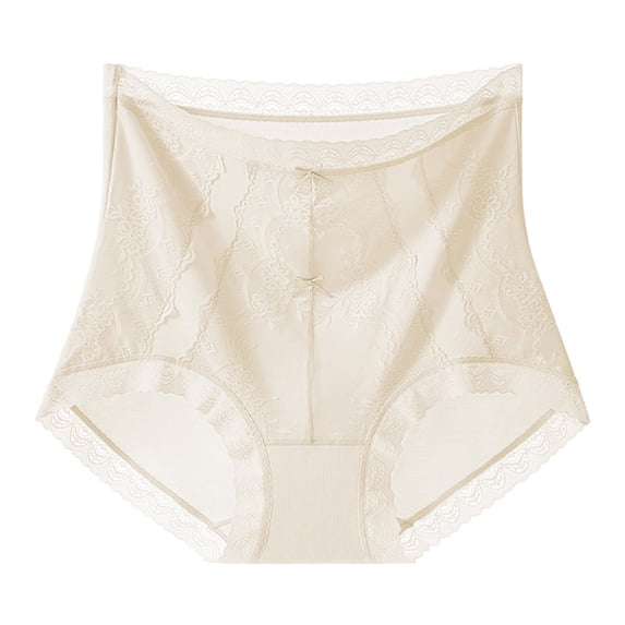 Xucatan Women's High Waisted Floral Embroidered Briefs, Breathable Lightweight Panties for Women, Soft Stretchy Ladies Underwear, Casual Daily Feminine Panties, Elastic Waist Solid Color Panties Gift