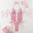 thumbnail image 1 of Xucatan Women's High Waisted One Piece Swimsuit Drawstring Tummy Control Monokini, Removable Pads Push Up Full Coverage Modest Swimwear Long Torso Fit Plus Size Gift, 1 of 7