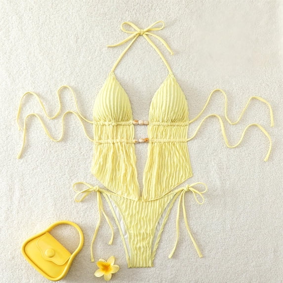 Xucatan Women's High Waisted One Piece Swimsuit Drawstring Tummy Control Monokini, Removable Pads Push Up Full Coverage Modest Swimwear Long Torso Fit Plus Size Gift