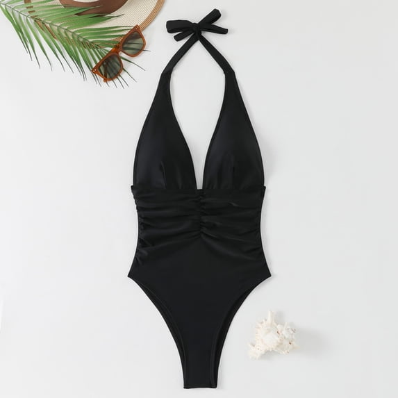 Xucatan Women's High Waisted Two Piece Swimsuit Bikini Set with Drawstring Bottoms Removable Pads Push Up Tops, Tummy Control Modest Swimwear Summer Beach Vacation Gift