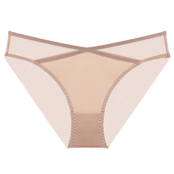 Xucatan Women's Low Rise Mesh Floral Embroidered Thong Panties, Sheer See Through Ladies Underwear, Stretchy Hip Lifting Elastic Briefs, Breathable Feminine Panties, Casual Daily Panties Gift
