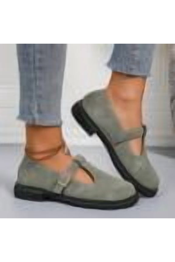 Women's Mary Jane Shoes, Chunky Sole Flat Loafers with T-Strap, Vintage Inspired Everyday Footwear, Versatile Spring Summer Style Gift