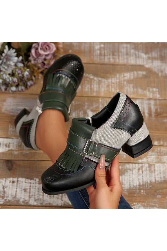 Women's Mary Jane Shoes Platform Chunky Heel Pumps for Women Ankle Strap High Heel Mary Janes Square Closed Toe Leather Suede Dress Shoes Party Event Office Prom Gift