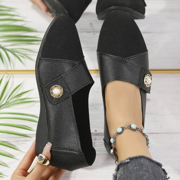 Xucatan Women's Orthopedic Loafers Comfortable Elegant Leather Low Heel Slip On Dress Shoes with Arch Support for All Day Comfort Gift