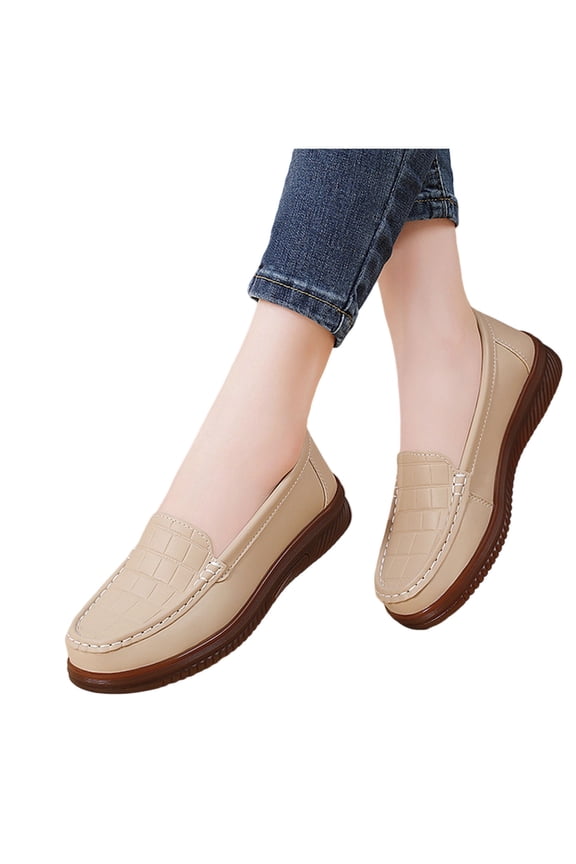 Women's Patent Leather Tassel Loafers, Chunky Sole Slip-On Flat Shoes, Classic British Style Casual Shoes for Women, Plus Size Uniform Shoes Gift