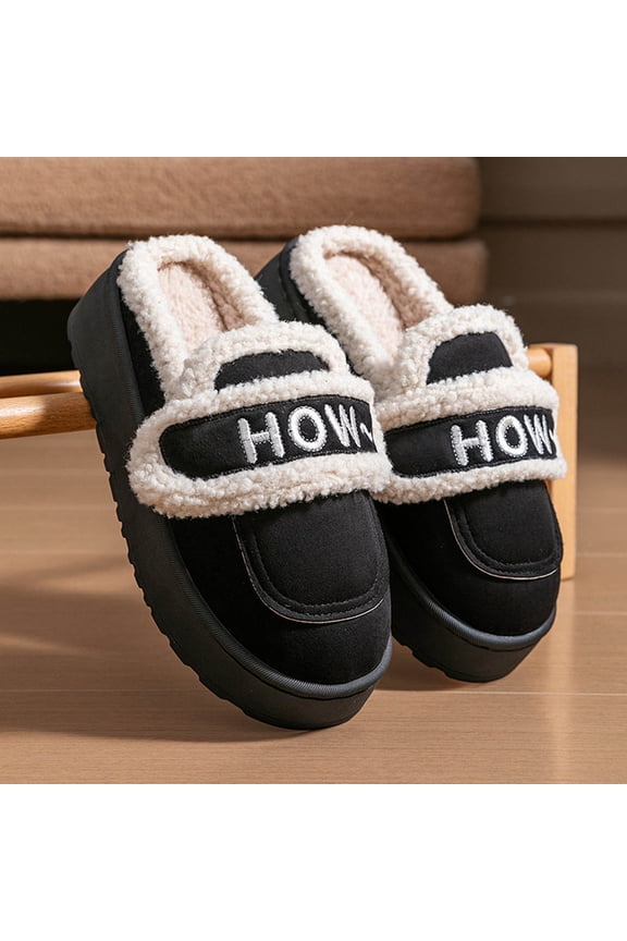 Women's Plush Winter Slippers with Cute Decorations Cozy Fleece-Lined Indoor House Shoes, Non-Slip Comfortable Casual Flat Slides for Women Gift