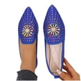 thumbnail image 1 of Xucatan Women's Pointed Toe Flat Moccasins Shallow Dress Shoes with Rhinestone Decor, Fall Winter Fashion Slip-Ons Gift, 1 of 8