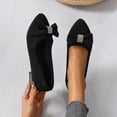 thumbnail image 1 of Xucatan Women's Rhinestone Bow Flats, Knit Stretch Slip On Loafers, Cushioned Comfortable Casual Shoes for Office Daily Spring Gift, 1 of 9