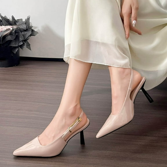 Xucatan Women's Slingback Heels with Bow Pointed Toe Pumps with Elasticated Strap High Heels for Evening Dress Shoes Closed Pointed Toe Party Wedding Dress Shoes Gift