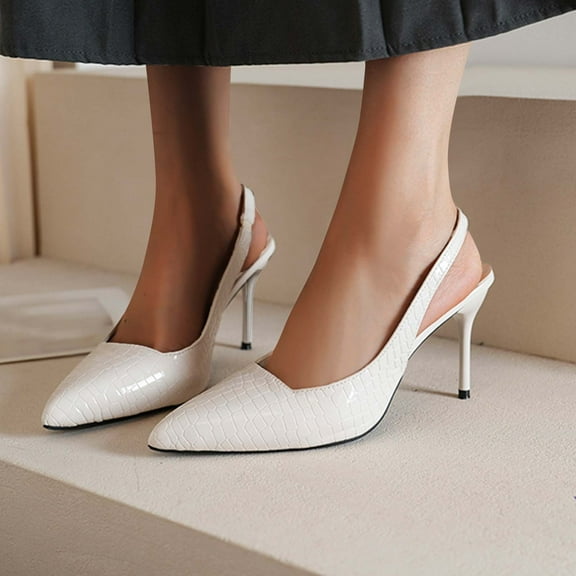 Xucatan Women's Slingback Heels with Bow Pointed Toe Pumps with Elasticated Strap High Heels for Evening Dress Shoes Closed Pointed Toe Party Wedding Dress Shoes Gift