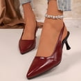 thumbnail image 1 of Xucatan Women's Slingback Kitten Heels, Pointed Toe Low Heel Pumps with Open Back Strap, Matte Leather Dressy Office Shoes, Versatile Solid Color Design for Spring Summer Daily Gift, 1 of 9