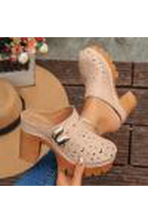 Women's Slip On High Heels, Closed Toe Casual Heeled Footwear, Versatile Solid Color Shoes, Spring Summer Everyday Style for Indoor Outdoor Gift