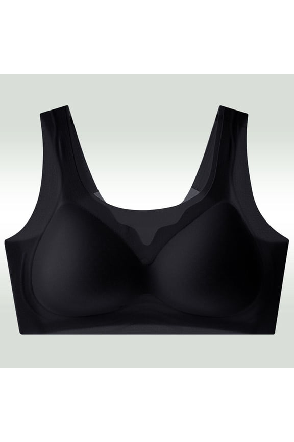 Women's Solid Color Cooling Seamless Bra, Adjustable Straps Push Up, Breathable Racerback Lightly Lined, Smooth Tank Top for Daily Casual Gift