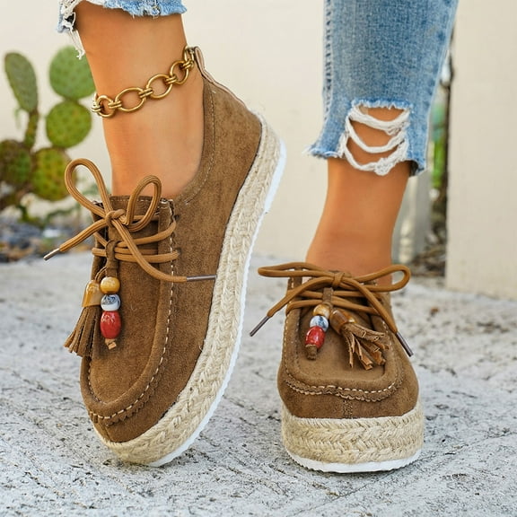 Xucatan Women's Suede Flat Moccasin Mules with Beaded Casual Comfortable Round Toe Soft Sole Slip On Clogs for Daily Work Anti-Slip Walking Slides Comfortable Casual Wear Gift