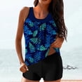 thumbnail image 1 of Xucatan Women's Two Piece Swimsuit with Shorts Tankini Set Removable Pads Push Up Tops, High Waisted Bottoms Tummy Control Swimwear Modest Bathing Suits Summer Beach Vacation Gift, 1 of 6