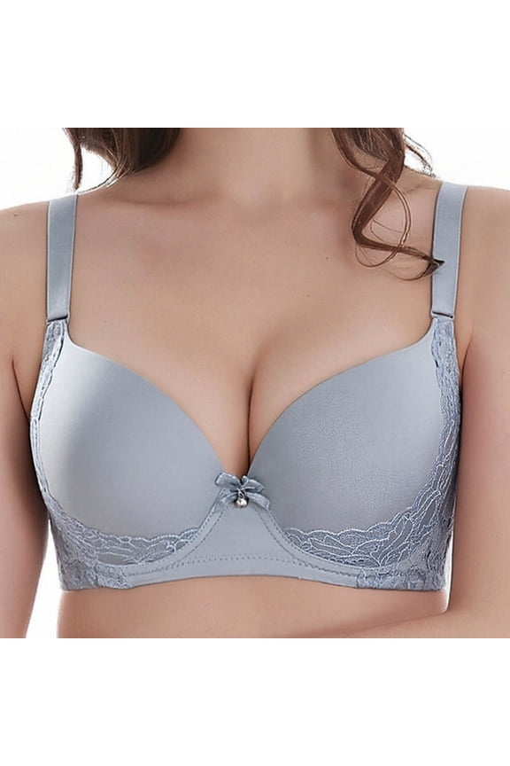 Women's Underwire Stretch Floral Embroidered Plunge Bra Low-Cut, Side Sling Lift, Support for Fuller Busts Gift