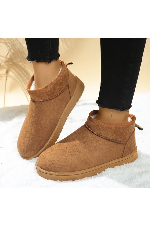 Women's Winter Snow Mini Boots Classic Faux FlockyLined Warm Short Slip On Ankle Boots Gift Gift