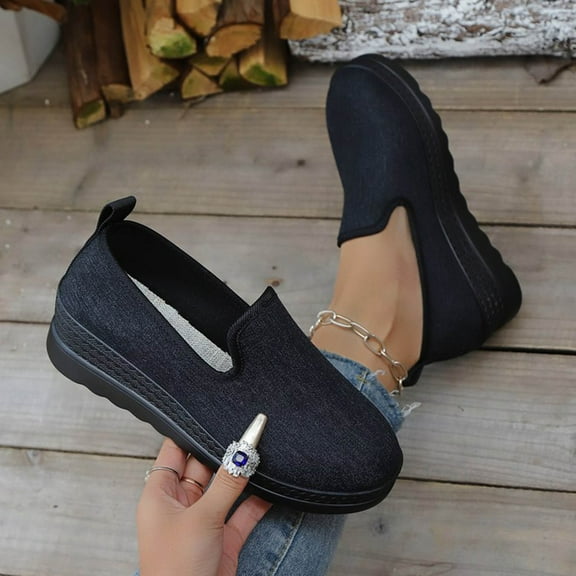 Xucatan Women's casual shoes, comfortable round-headed flat shoes cowboy uppers, casual shoes suitable for daily walking and work. Gift