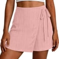 thumbnail image 1 of Xucatan Womens 5 Inch Shorts, Solid Elastic Waist Casual Bottoms, Pocket Pull On Short Pants, Summer Relaxed Fit Shorts Gift, 1 of 6